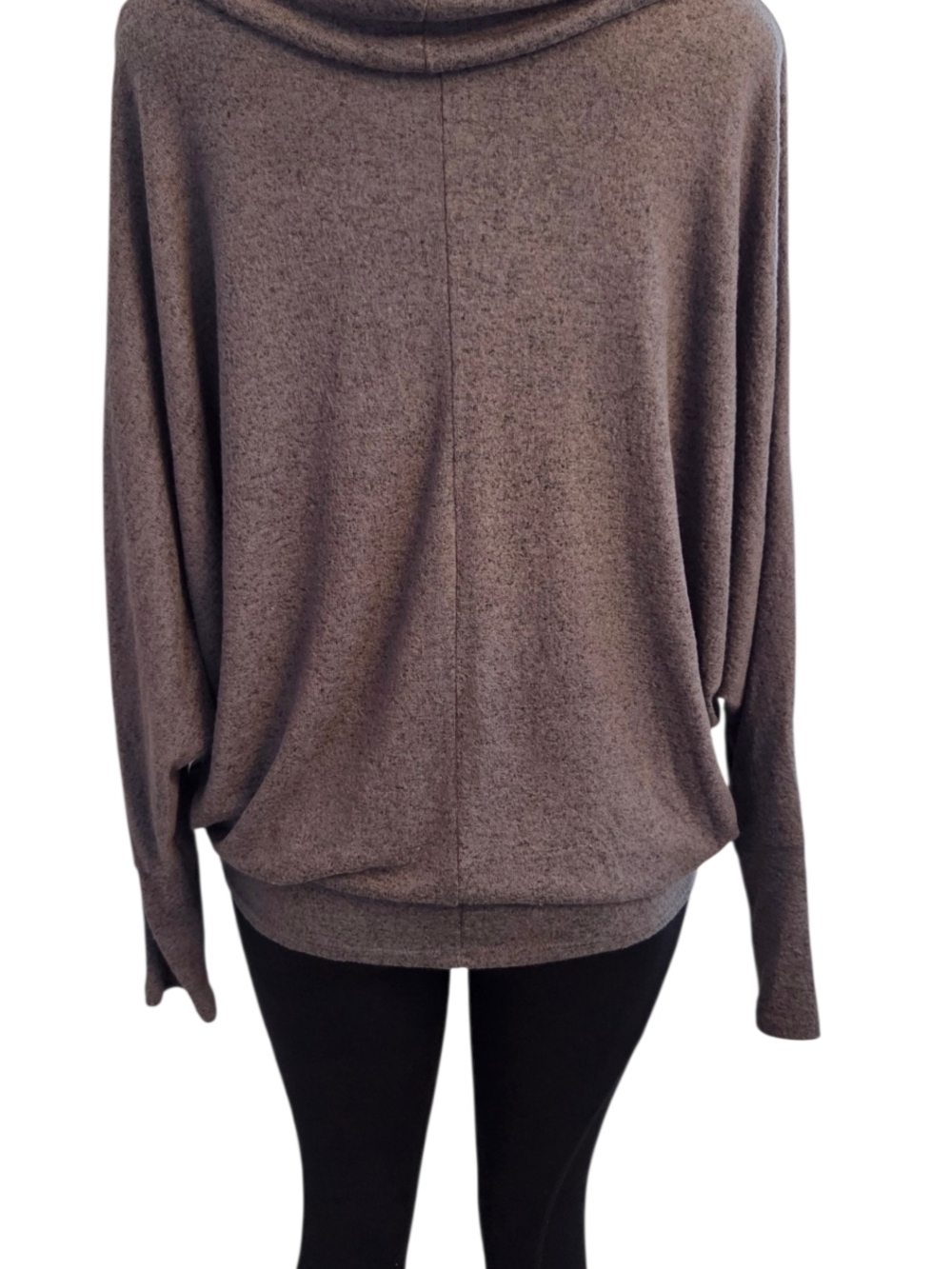 ENTI Cowl Neck Dolman Sleeve Sweater Top Gray Soft Knit - Picture 3 of 4
